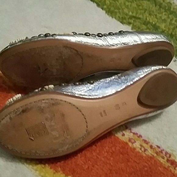 Belle Sigerson Morrison silver metallic flats - Picture 4 of 4